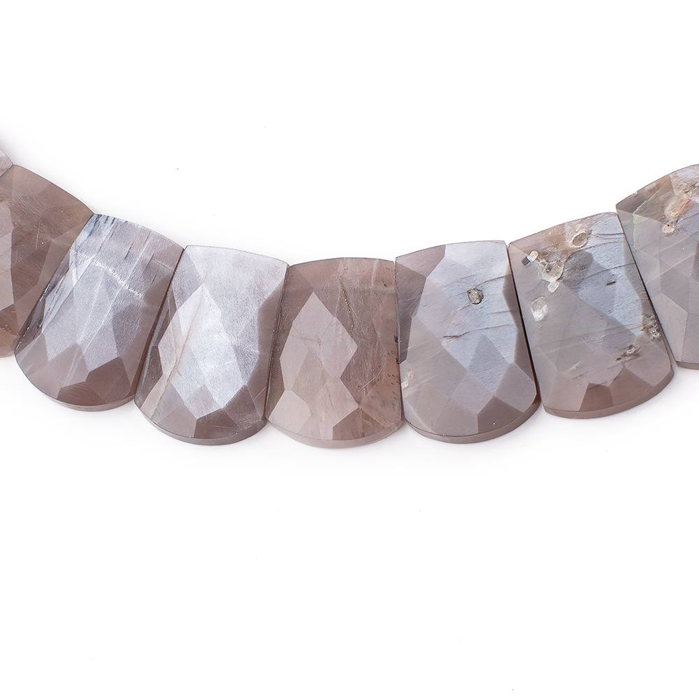 11x8-20x13mm Chocolate Moonstone double drilled faceted collar 31 beads - Beadsofcambay.com