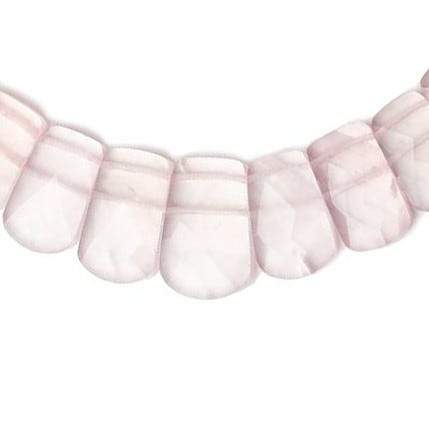 11x8-20x13mm Rose Quartz double drilled faceted fancy shape collar 36 beads - Beadsofcambay.com