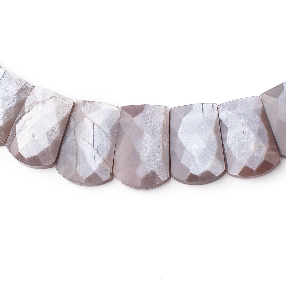 11x8-21x14mm Chocolate Moonstone double drilled faceted collar 33 beads - Beadsofcambay.com