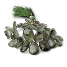 11x8-24x17mm Moss Aquamarine Faceted Pears 8 inch 40 Beads AAA - Beadsofcambay.com