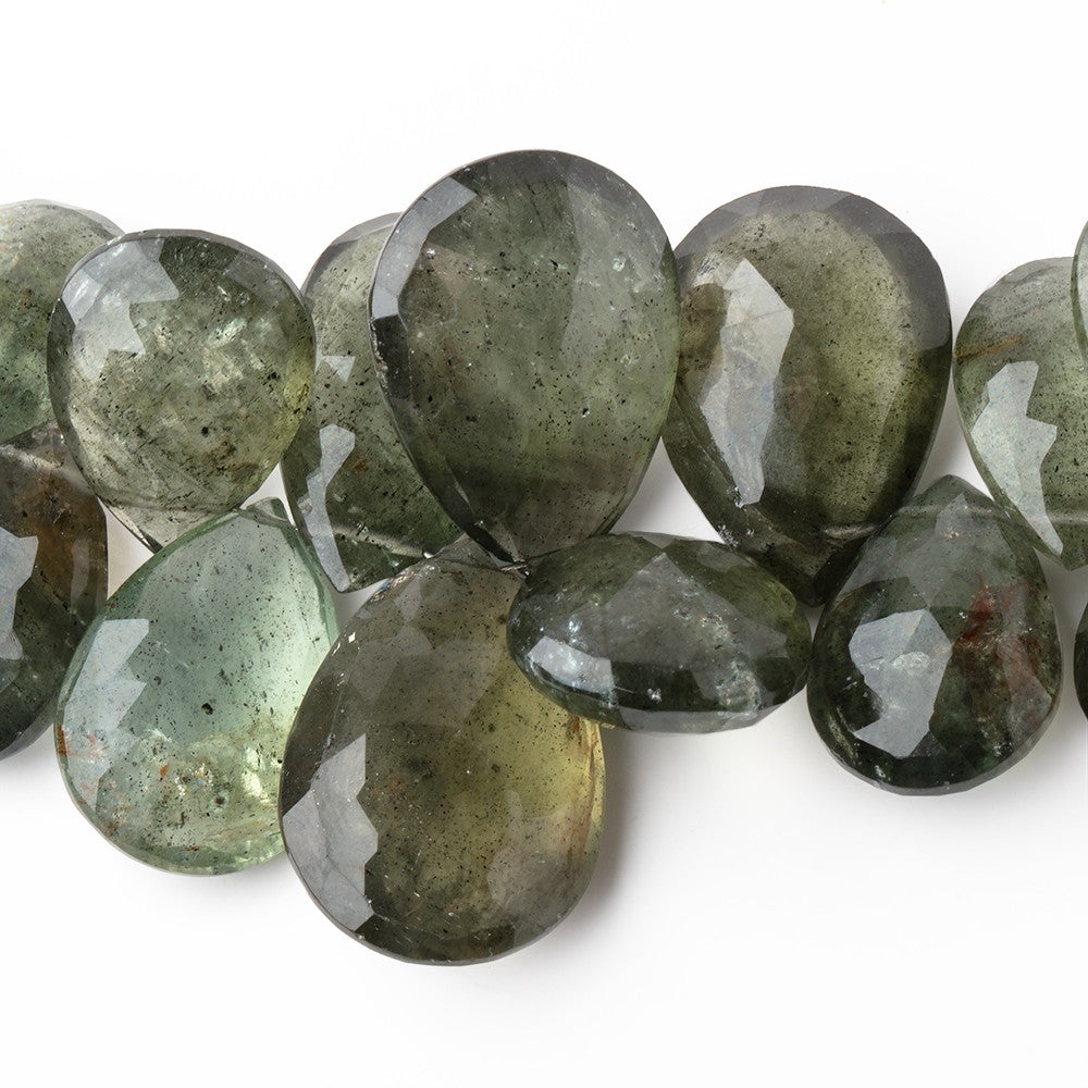 11x8-24x17mm Moss Aquamarine Faceted Pears 8 inch 40 Beads AAA - Beadsofcambay.com