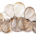 11x8-27x19mm Rutilated Quartz Plain Pear Beads 5 inch 30 pieces AA - Beadsofcambay.com