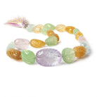 11x8-30x20mm Multi Gemstone Hand Carved Nugget beads 16 inch 23 pieces AA - Beadsofcambay.com