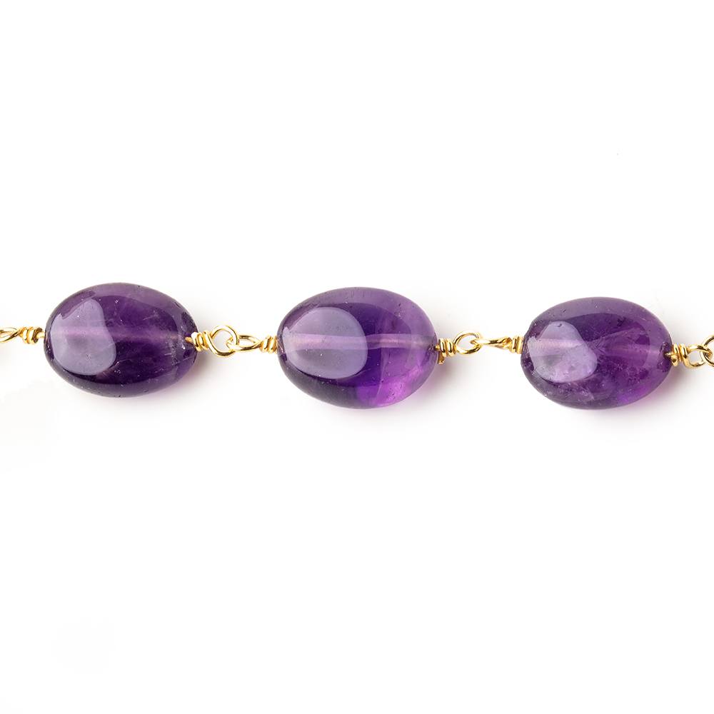 11x8mm Amethyst Plain Oval Vermeil Chain by the foot - Beadsofcambay.com