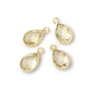 11x8mm Vermeil Bezel Lemon Quartz Faceted Pear Focal Pendants Set of 4 pieces - Beadsofcambay.com