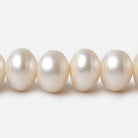 11x9-12.5x9mm Off White Button Large Hole pearls 8 inch 23 pieces AA - Beadsofcambay.com