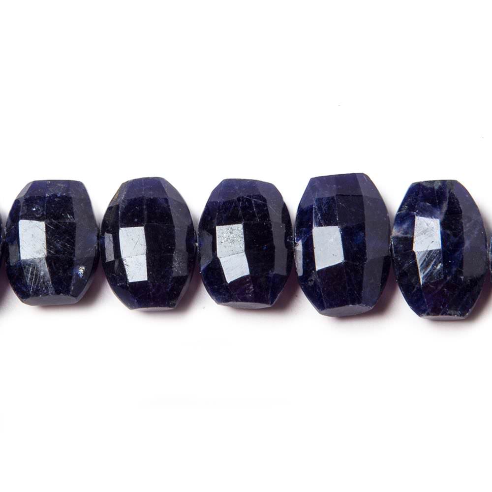 11x9-12x9mm Sodalite side drilled Faceted Cushion Beads 6 inch 17 pieces - Beadsofcambay.com