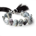 11x9-13.5x9mm Dendritic Opal Side Drilled Faceted Cushion 6 inch 15 beads - Beadsofcambay.com