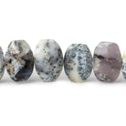 11x9-13.5x9mm Dendritic Opal Side Drilled Faceted Cushion 6 inch 15 beads - Beadsofcambay.com