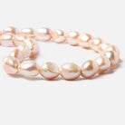 11x9-13x10.5mm Bridal Peach Baroque 2.5mm large hole Pearls 15 in. 33 pcs - Beadsofcambay.com