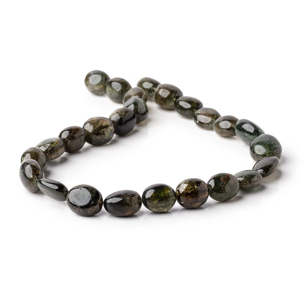 11x9-13x10mm Green Tourmaline Plain Nugget Beads 12.5 inch 25 pieces - Beadsofcambay.com