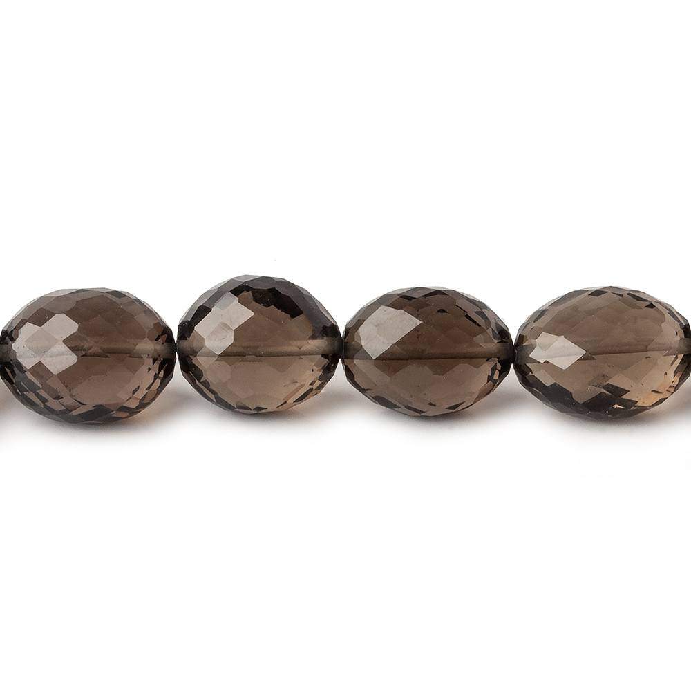 11x9-13x11mm Smoky Quartz Faceted Oval Beads 8 inch 16 pieces AA - Beadsofcambay.com