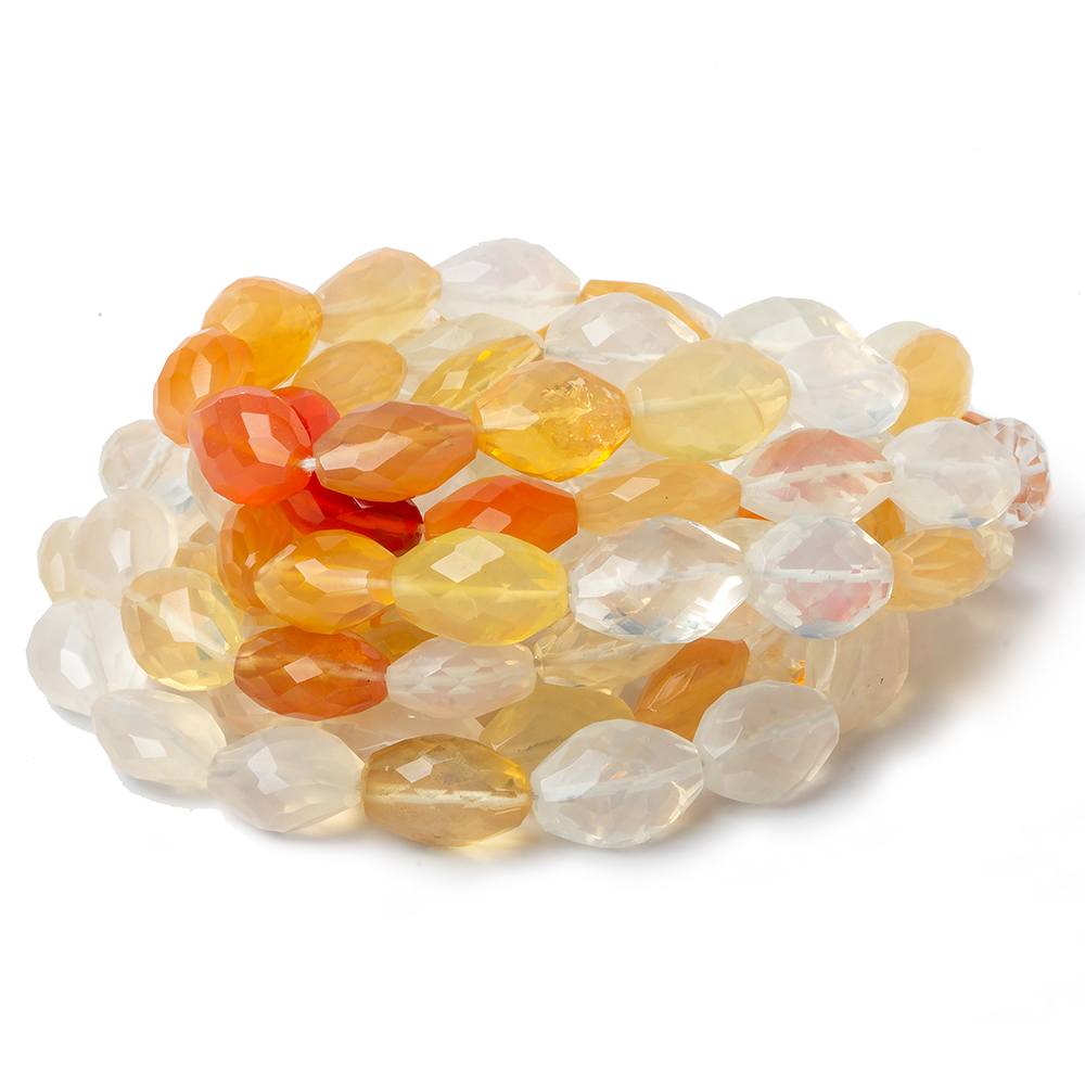 11x9-13x8mm Multi Color Fire Opal faceted nugget beads 16 inch 33 pieces AA - Beadsofcambay.com