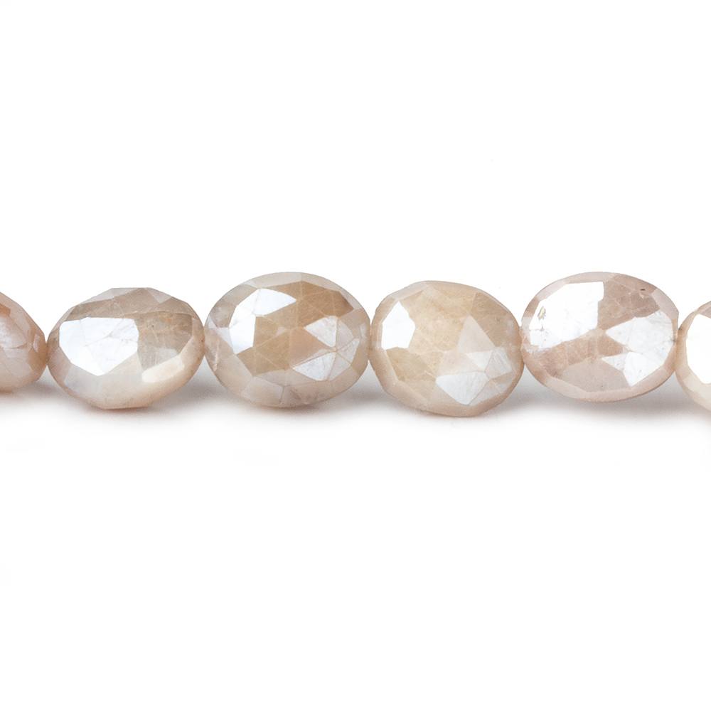11x9--13x9mm Mystic Off White Moonstone faceted ovals 14 inch 26 beads - Beadsofcambay.com