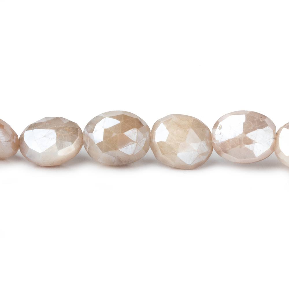 11x9--13x9mm Mystic Off White Moonstone faceted ovals 14 inch 26 beads - Beadsofcambay.com