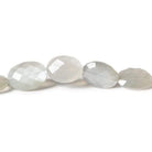 11x9-13x9mm Platinum Grey Moonstone faceted oval 8.5 inch 15 Beads - Beadsofcambay.com