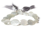 11x9-13x9mm Platinum Grey Moonstone faceted oval 8.5 inch 15 Beads - Beadsofcambay.com