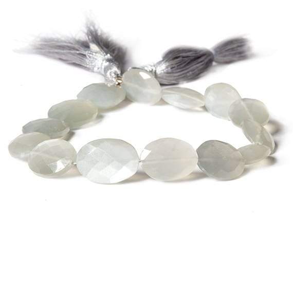 11x9-13x9mm Platinum Grey Moonstone faceted oval 8.5 inch 15 Beads - Beadsofcambay.com
