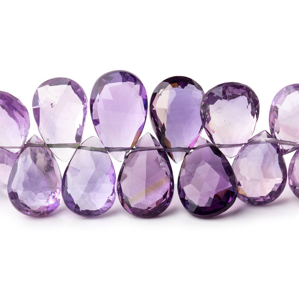 11x9-14x10mm Amethyst & Pink Amethyst Faceted Pear Beads 8 inch 48 pieces - Beadsofcambay.com