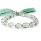 11x9-14x11mm Prasiolite Checkerboard Faceted Oval Beads 9 inch 16 pieces - Beadsofcambay.com