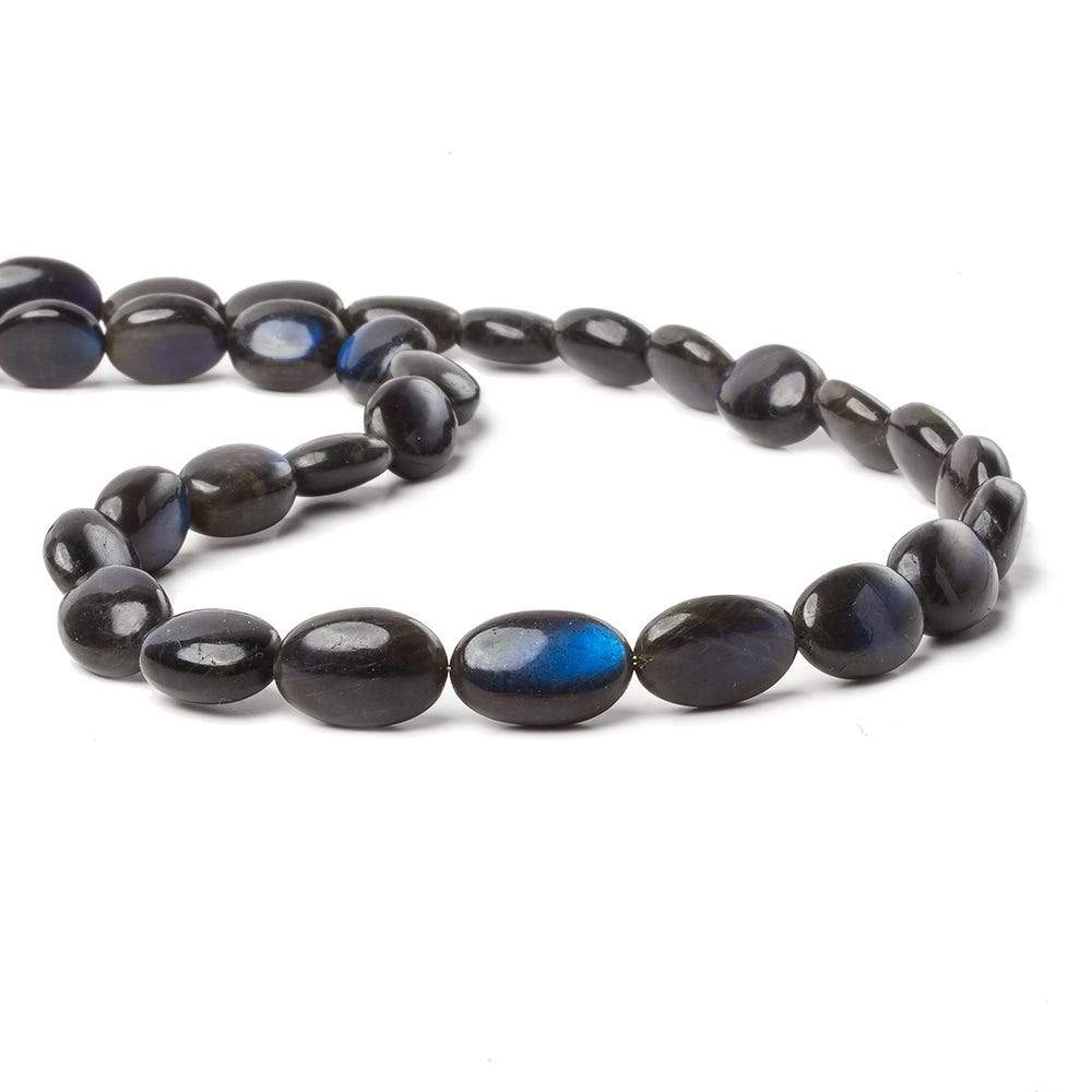 11x9-14x9mm Black Labradorite Plain Nugget Beads 16 inch 31 pieces A - Beadsofcambay.com
