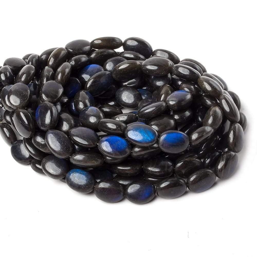 11x9-14x9mm Black Labradorite Plain Nugget Beads 16 inch 31 pieces A - Beadsofcambay.com