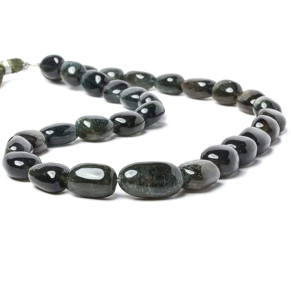 11x9-15x10mm Moss Aquamarine plain nugget beads 15 inch 31 pieces AAA - Beadsofcambay.com