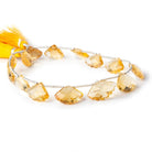 11x9-15x13mm Citrine Faceted Fan Beads 8 inch 15 pieces - Beadsofcambay.com