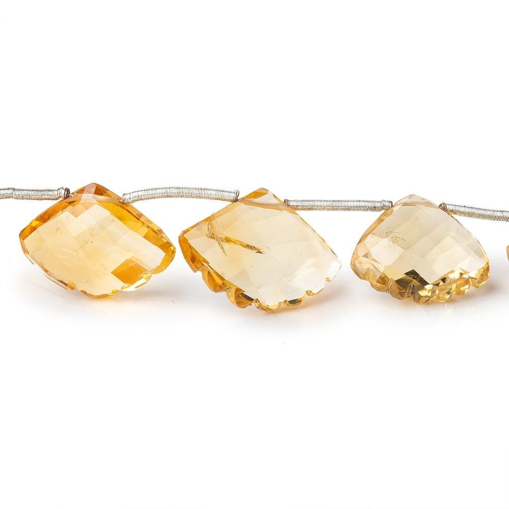 11x9-15x13mm Citrine Faceted Fan Beads 8 inch 15 pieces - Beadsofcambay.com