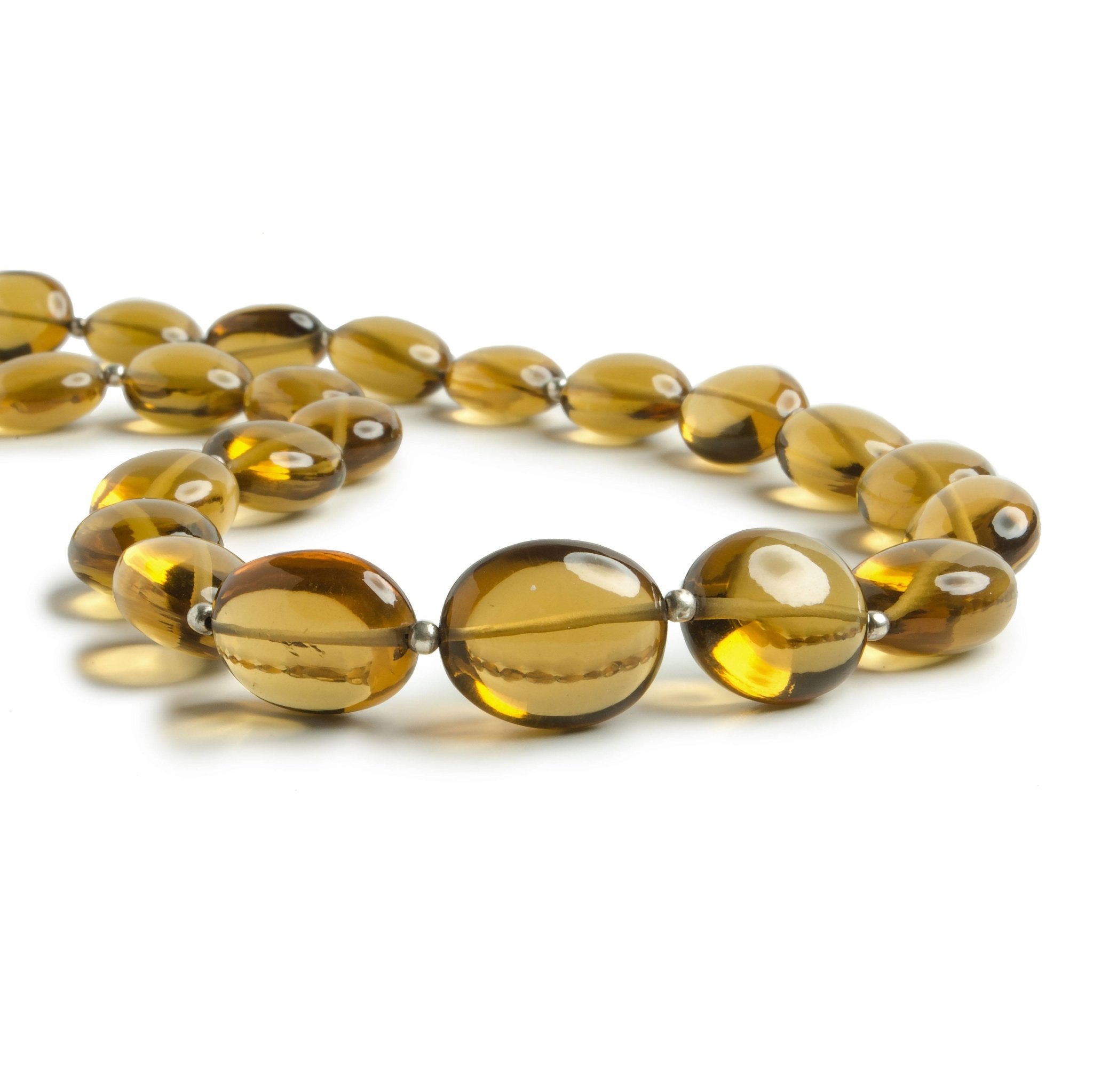 11x9-15x13mm Whiskey Quartz plain oval nuggets 15 inches 27 Beads - Beadsofcambay.com