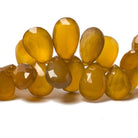 11x9-16x10mm Mustard Yellow Chalcedony Faceted Pear Beads 8 inch 55 pieces - Beadsofcambay.com