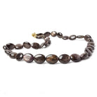 11x9-16x13mm Chocolate Sapphire plain oval Necklace Brass Lobster Clasp 17 inch - Beadsofcambay.com