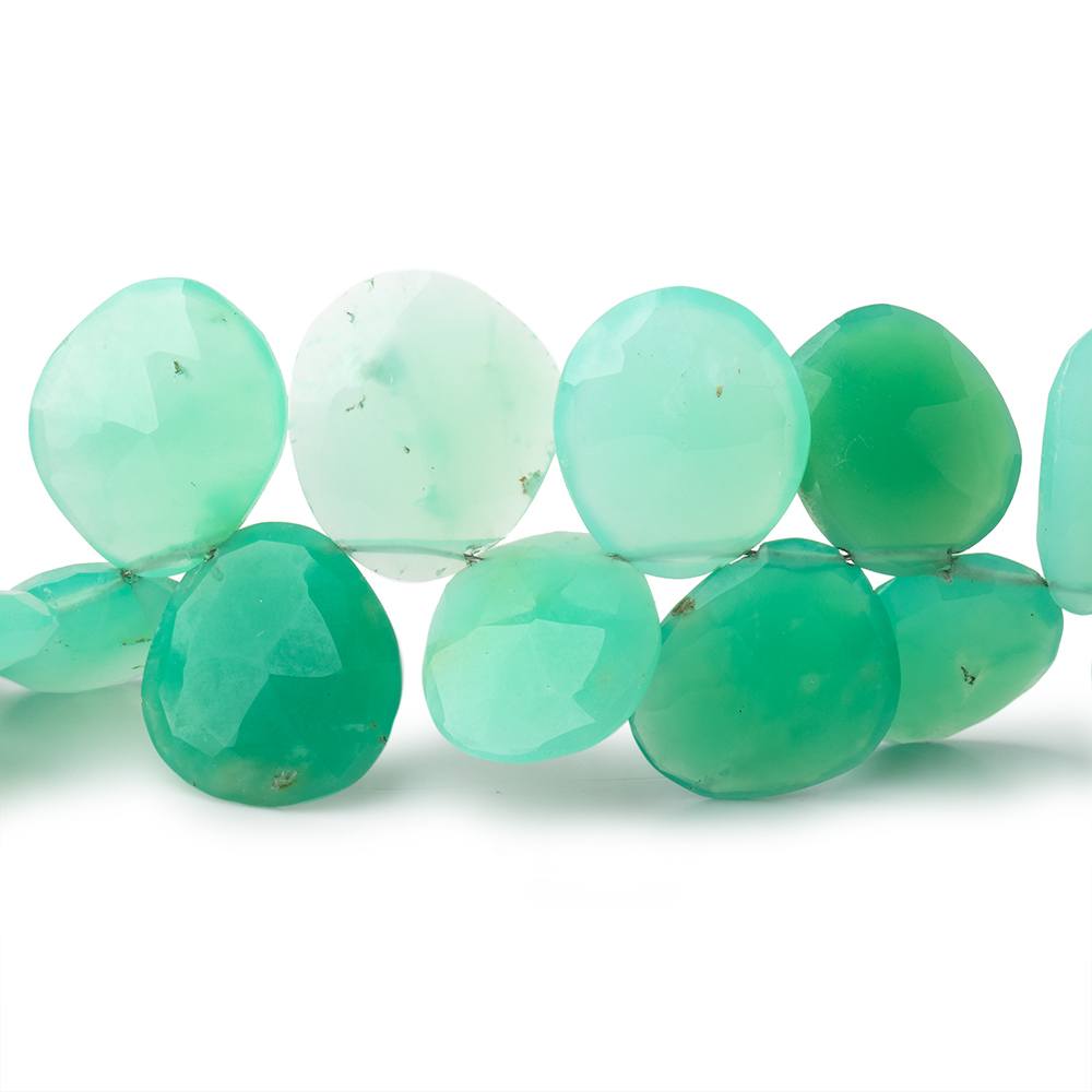 11x9-16x14mm Chrysoprase Faceted Freeform Beads 7.5 inch 35 pieces - Beadsofcambay.com