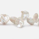 11x9-17x12mm Off White top drilled Keshi Freshwater Pearls AA 16 inch 40 pcs - Beadsofcambay.com
