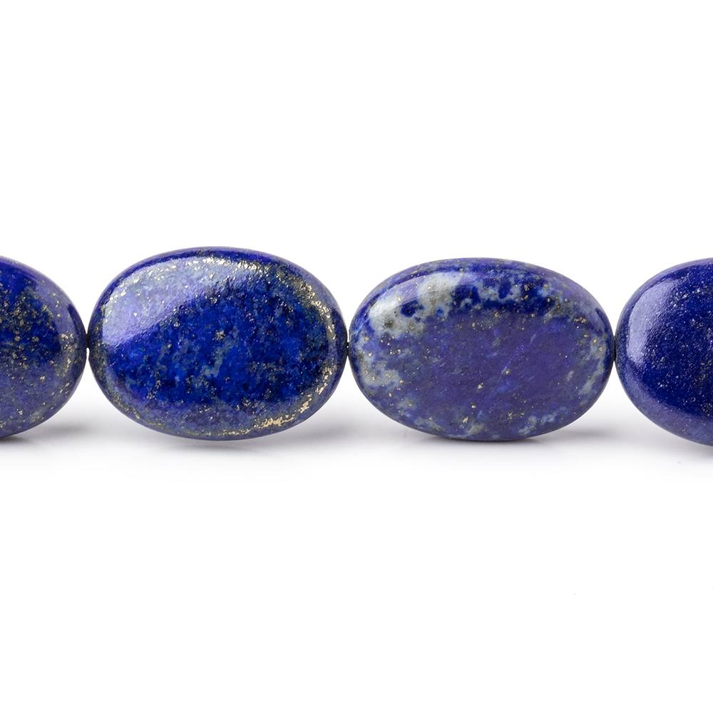 11x9-18x13mm Lapis Lazuli Plain Oval Beads 18 inch 29 pieces - Beadsofcambay.com