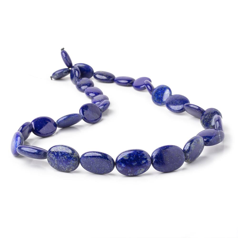 11x9-18x13mm Lapis Lazuli Plain Oval Beads 18 inch 29 pieces - Beadsofcambay.com