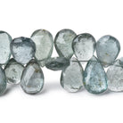 11x9-18x9.5mm Moss Aquamarine Faceted Pear Beads 8.5 inch 53 pieces AA - Beadsofcambay.com