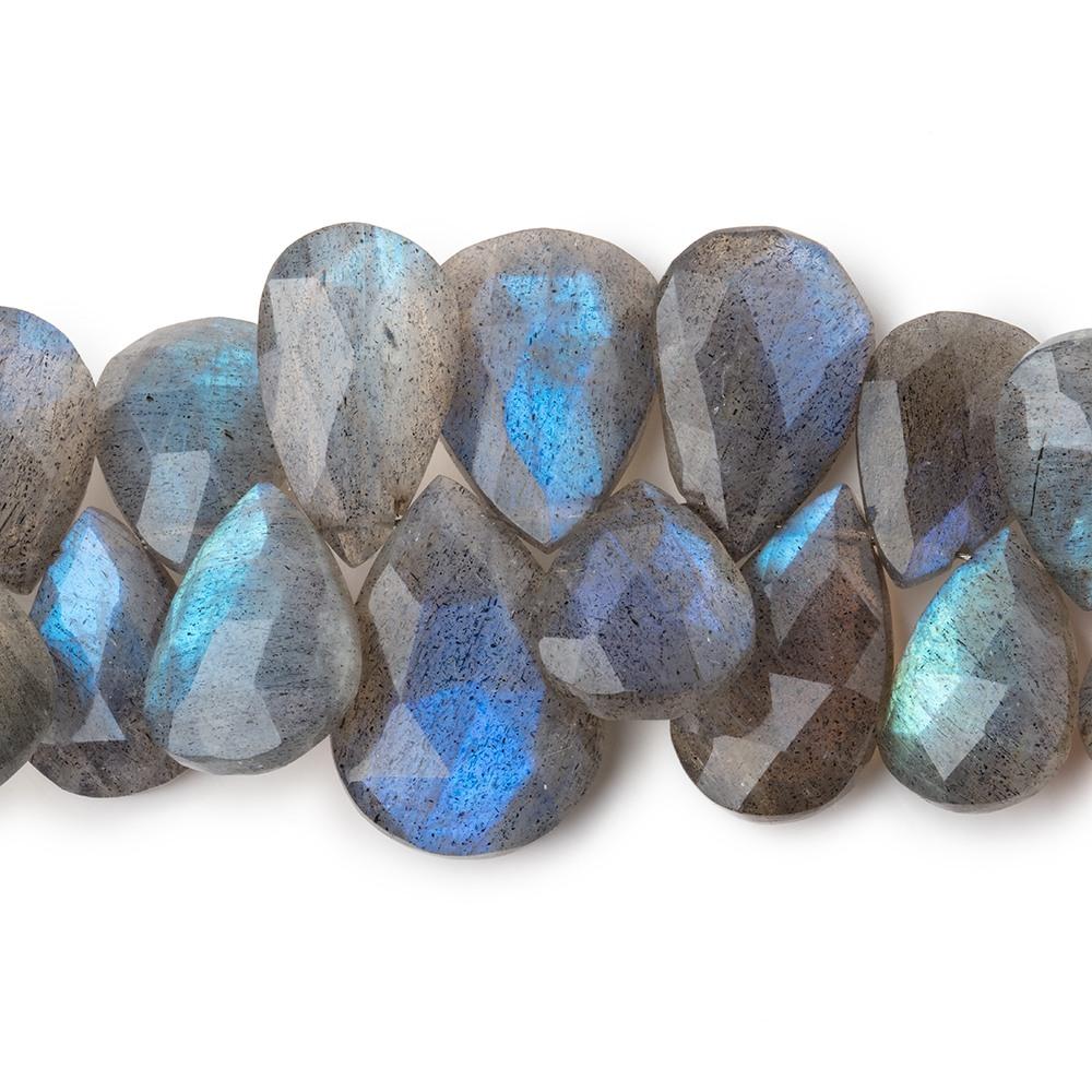 11x9-19x13mm Labradorite Faceted Pear Beads 7.5 inch 38 pieces AA - Beadsofcambay.com