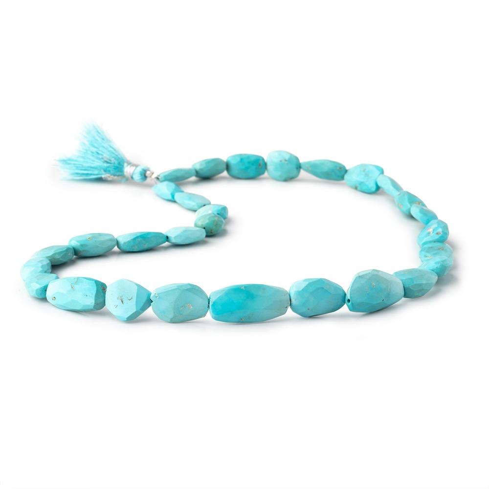 11x9-21x10mm Sleeping Beauty Turquoise Faceted Nuggets 16 inch 29 pieces - Beadsofcambay.com