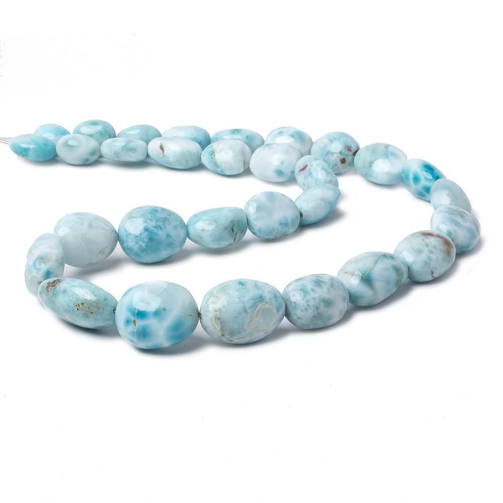 11x9-22x14mm Larimar plain nugget beads 18 inches 30 pieces AA - Beadsofcambay.com