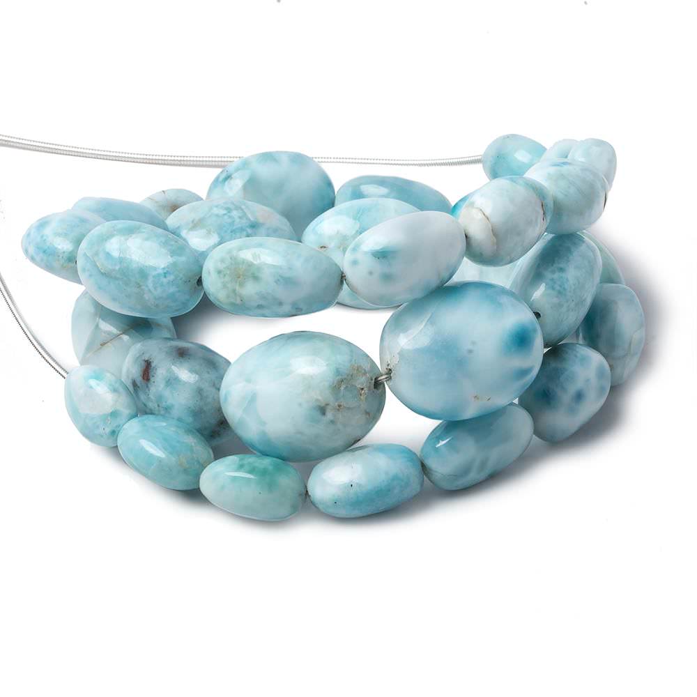 11x9-22x14mm Larimar plain nugget beads 18 inches 30 pieces AA - Beadsofcambay.com