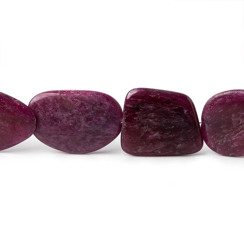 11x9-22x15mm Ruby Plain Slice Beads 16 inch 27 pieces - Beadsofcambay.com