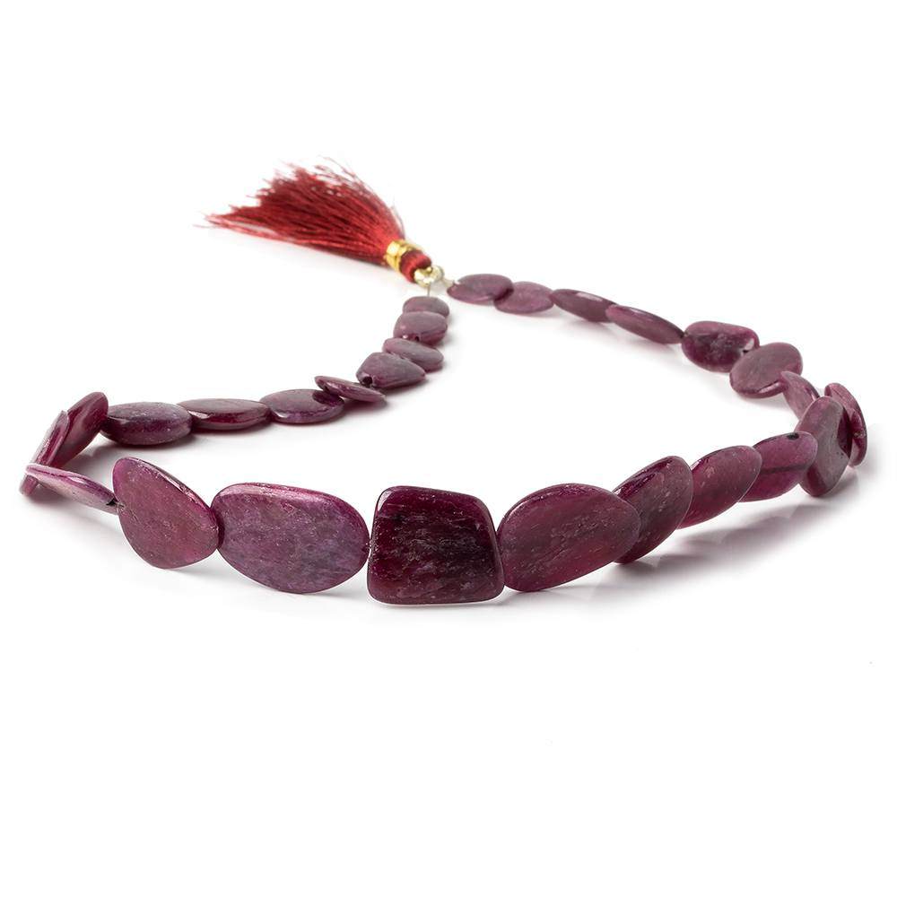 11x9-22x15mm Ruby Plain Slice Beads 16 inch 27 pieces - Beadsofcambay.com