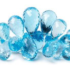 11x9-24x14mm Sky Blue Topaz faceted tear drop beads 8 inch 55 pieces AAA - Beadsofcambay.com