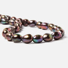 11x9.5-12.5x10mm Metallic Peacock Baroque 2.5mm large hole Pearl 15 in. 30 pcs - Beadsofcambay.com