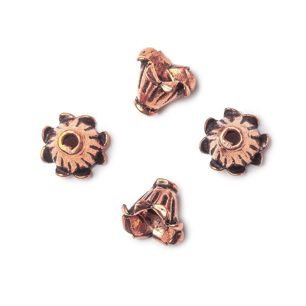 11x9mm Leaf Copper Cone Set of 4 - Beadsofcambay.com