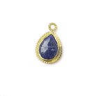 11x9mm Vermeil Twist Rope Bezel Lapis Lazuli Faceted Pear Pendant 1 piece - Beadsofcambay.com