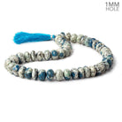 12-12.5mm K2 Azurite Granite "K2 Jasper" plain rondelles 16 inch 50 beads 1mm hole - Beadsofcambay.com