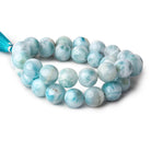 12-12.5mm Larimar Plain Round beads 15 inch 33 pieces AAA - Beadsofcambay.com