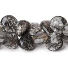 12-13.5mm Black Tourmalinated Quartz Faceted Heart Beads 8 inch 44 pieces AA - Beadsofcambay.com